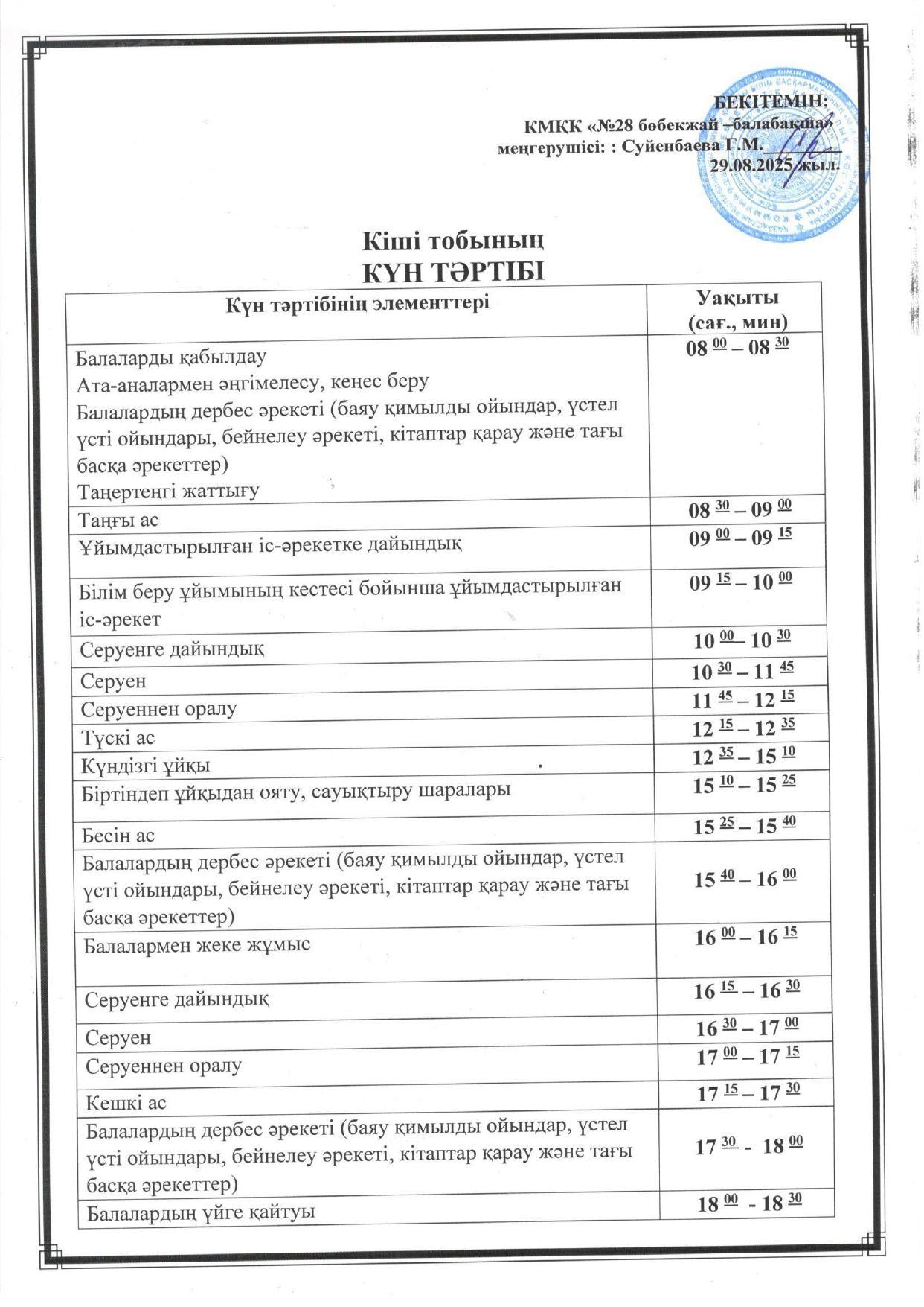 Күн тәртібі